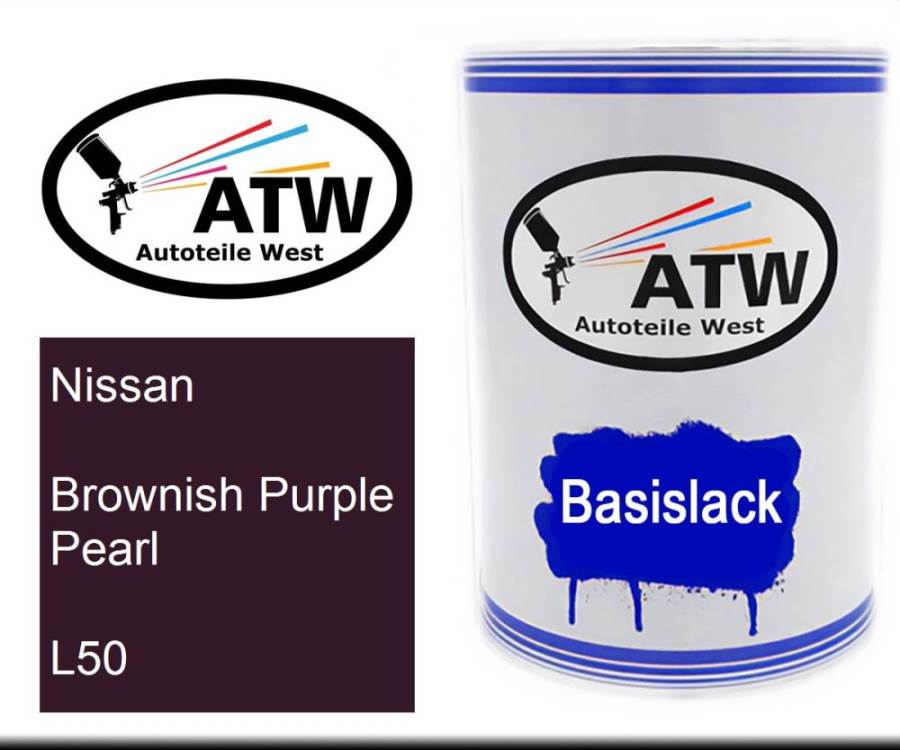 Nissan, Brownish Purple Pearl, L50: 500ml Lackdose, von ATW Autoteile West.